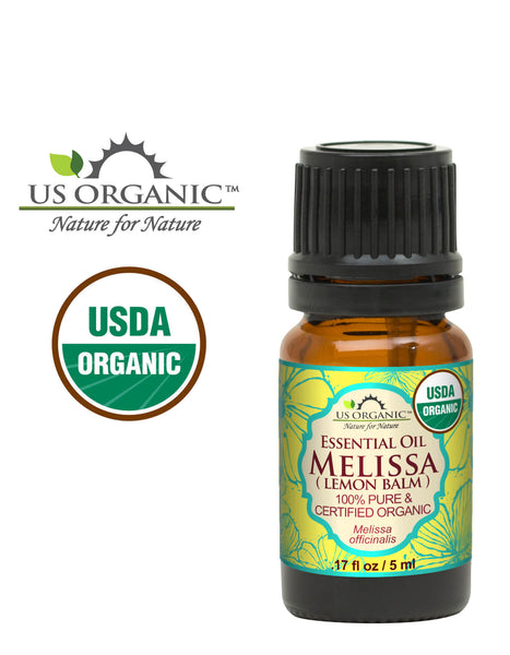 US Organic Melissa Essential Oil (Lemon Balm), 100% Pure Certified