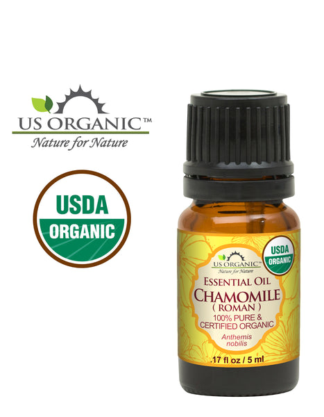 US Organic Chamomile Essential Oil (Roman), 100% Pure Certified USDA  Organic 5ml
