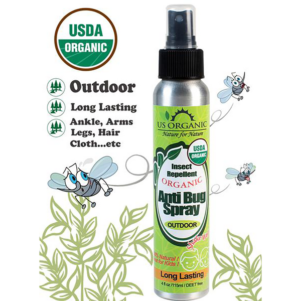 Anti Bug Spray Outdoor 4 oz US Organic The USDA Certified Organic
