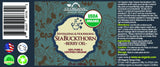 US Organic Sea Buckthorn Oil, 100% Pure Certified USDA Organic, 2 oz label
