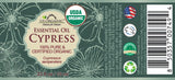 US Organic Cypress Essential Oil product label