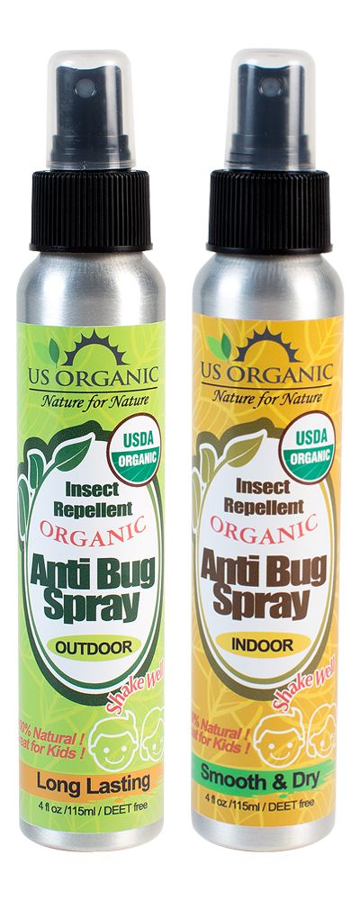 Anti Bug Spray - Outdoor 4oz + Indoor 4oz Combo Value Pack – US Organic