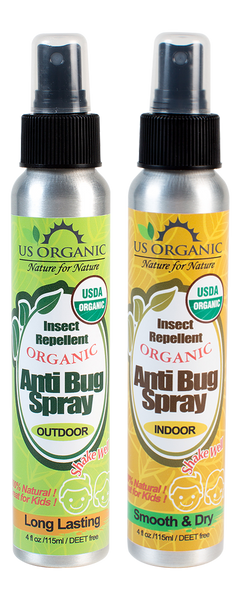 Anti Bug Spray - Outdoor 4oz + Indoor 4oz Combo Value Pack