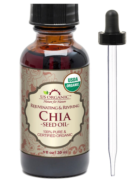 US Organic Chia Seed Oil, 100% Pure Certified USDA Organic, 1 oz / 2 oz