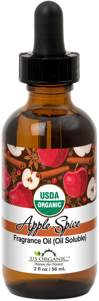 US Organic Apple Spice Fragrance Oil (Oil Soluble), USDA Certified Organic, for Candle, Soap Making, DIY Projects, and Small Businesses_2 fl oz