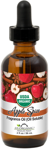 US Organic Apple Spice Fragrance Oil (Oil Soluble), USDA Certified Organic, for Candle, Soap Making, DIY Projects, and Small Businesses_2 fl oz
