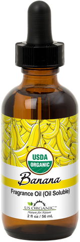 US Organic Banana Fragrance Oil (Oil Soluble), USDA Certified Organic, for Candle, Soap Making, DIY Projects, and Small Businesses_2 fl oz
