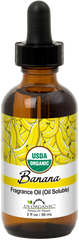 US Organic Banana Fragrance Oil (Oil Soluble), USDA Certified Organic, for Candle, Soap Making, DIY Projects, and Small Businesses_2 fl oz