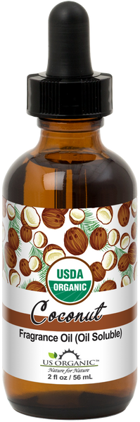 US Organic Coconut Fragrance Oil (Oil Soluble), USDA Certified Organic, for Candle, Soap Making, DIY Projects, and Small Businesses_2 fl oz