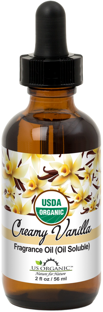 US Organic Creamy Vanilla Fragrance Oil (Oil Soluble), USDA Certified  Organic, for Candle, Soap Making, DIY Projects, and Small Businesses_2 fl oz