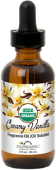 US Organic Creamy Vanilla Fragrance Oil (Oil Soluble), USDA Certified Organic, for Candle, Soap Making, DIY Projects, and Small Businesses_2 fl oz