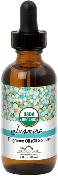US Organic Jasmin Fragrance Oil (Oil Soluble), USDA Certified Organic, for Candle, Soap Making, DIY Projects, and Small Businesses_2 fl oz