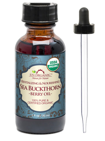 US Organic Sea Buckthorn Oil, 100% Pure Certified USDA Organic, 1 oz / 2 oz