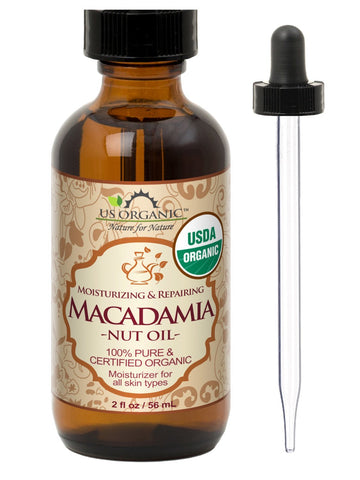 US Organic Macadamia Nut Oil, 100% Pure Certified USDA Organic, 2 oz / 4 oz