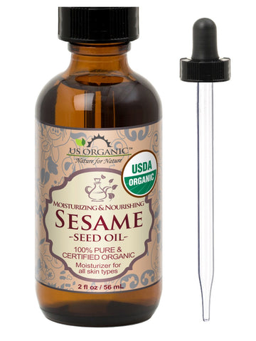 US Organic Sesame Seed Oil, 100% Pure Certified USDA Organic, 2 oz / 4 oz