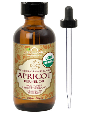 US Organic  Apricot Kernel Oil, 100% Pure Certified USDA Organic, 2 oz / 4 oz