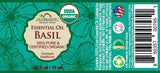 US Organic Basil Essential Oil, 100% Pure Certified USDA Organic, 10 ml / 15 ml / 30 ml