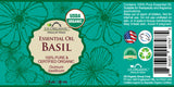 US Organic Basil Essential Oil, 100% Pure Certified USDA Organic, 10 ml / 15 ml / 30 ml