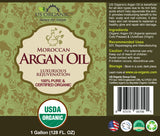 US Organic Moroccan Argan Oil, 100% Pure Certified USDA Organic, 128 oz (1 Gallon)