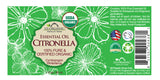 US Organic Citronella Essential Oil, 100% Pure Certified USDA Organic, 10 ml / 15 ml / 30 ml