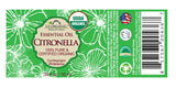 US Organic Citronella Essential Oil, 100% Pure Certified USDA Organic, 10 ml / 15 ml / 30 ml