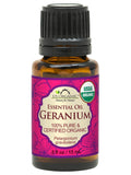US Organic Geranium Essential Oil, 100% Pure Certified USDA Organic, 10 ml / 15 ml / 30 ml