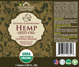 US Organic Hemp Seed Oil, 100% Pure Certified USDA Organic, 128 oz (1 Gallon)