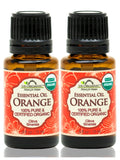 US Organic Sweet Orange Essential Oil, 100% Pure Certified USDA Organic, 10 ml / 15 ml / 30 ml / 4 oz / 8 oz / 16 oz; 10 ml / 15 ml / 30 ml (2-Pack)
