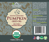 US Organic Pumpkin Seed Oil, 100% Pure Certified USDA Organic, 128 oz (1 Gallon)