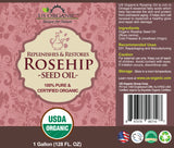 US Organic Rosehip Oil, 100% Pure Certified USDA Organic, 128 oz (1 Gallon)