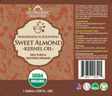 US Organic Sweet Almond Kernel Oil, 100% Pure Certified USDA Organic, 128 oz (1 Gallon)