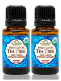 US Organic Tea Tree Essential Oil, 100% Pure Certified USDA Organic, 10 ml / 15 ml / 30 ml / 4 oz / 8 oz / 16 oz; 10 ml / 15 ml / 30 ml (2-Pack)