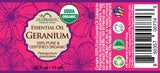US Organic Geranium Essential Oil, 100% Pure Certified USDA Organic, 10 ml / 15 ml / 30 ml