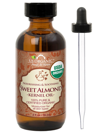 US Organic Sweet Almond Kernel Oil, 100% Pure Certified USDA Organic, 2 oz / 4 oz