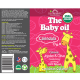US Organic, The Baby Oil, Caribbean Coconut, with Calendula, Jojoba, Olive Oil, and Vitamin E, USDA Certified Organic, 5 oz