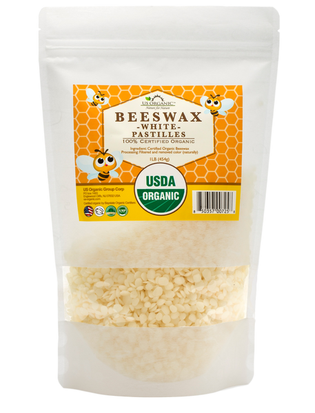 US Organic Beeswax White Pastille, 100% Pure Certified USDA Organic, 16oz