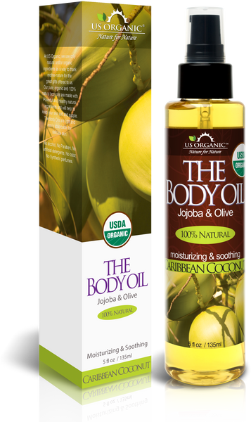 US Organic The Body Oil, Smooth Caribbean Coconut, USDA Certified Organic, 5 oz