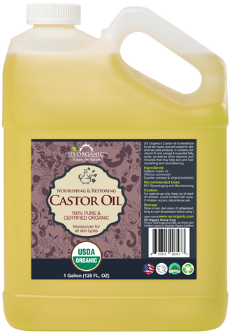 US Organic Castor Oil, 100% Pure Certified USDA Organic, 128 oz (1 Gallon)