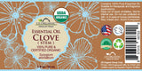 US Organic Clove Stem Essential Oil, 100% Pure Certified USDA Organic, 10 ml / 15 ml / 30 ml