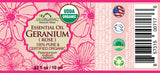 US Organic Rose Geranium Essential Oil, 100% Pure Certified USDA Organic, 10 ml
