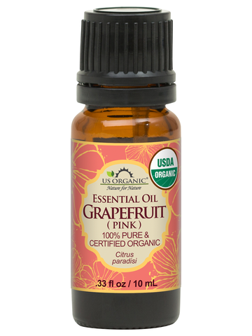 US Organic Grapefruit (Pink) Essential Oil, 100% Pure Certified USDA Organic, 10 ml