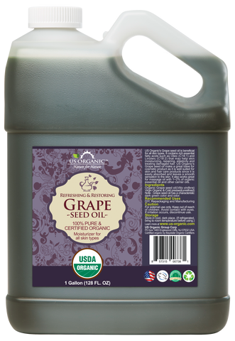 US Organic Grape Seed Oil, 100% Pure Certified USDA Organic, 128 oz (1 Gallon)