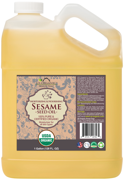 US Organic Sesame Seed Oil, 100% Pure Certified USDA Organic, 128 oz (1 Gallon)